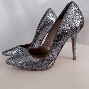 ZARA classic silver glitter pumps in excellent condition